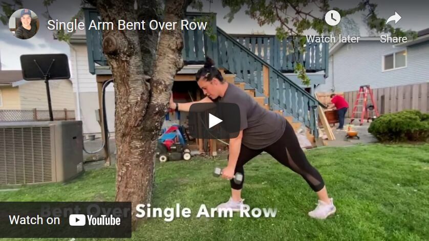 workout videos bentover row video image in backyard