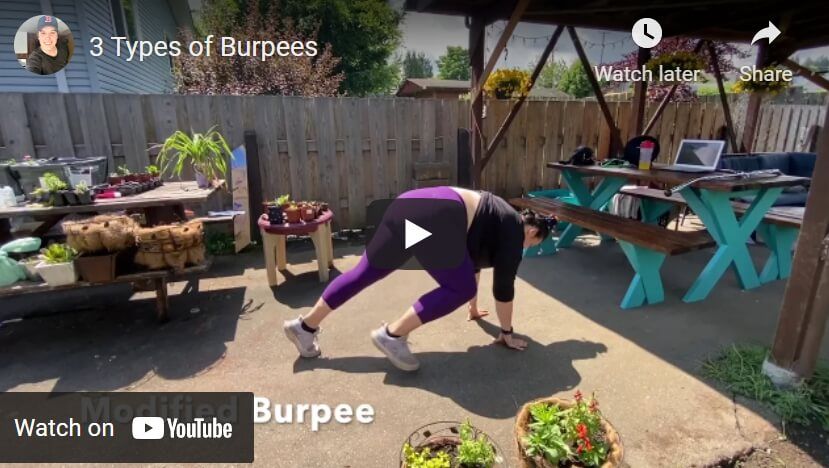 burpees video image in backyard