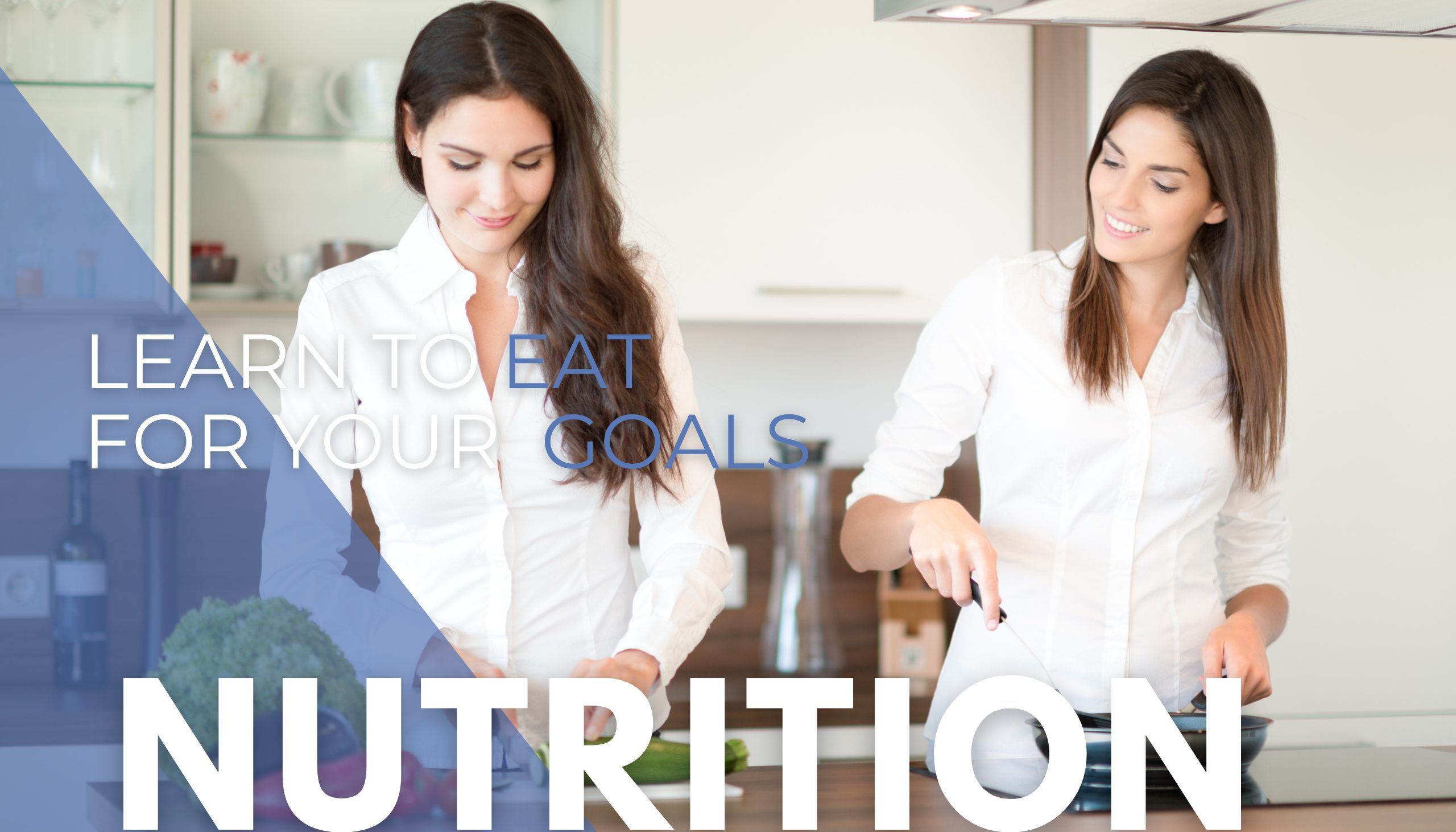 two women cutting vegetables together and cooking nutrition and eat right and healthy overlay Diet Recipes